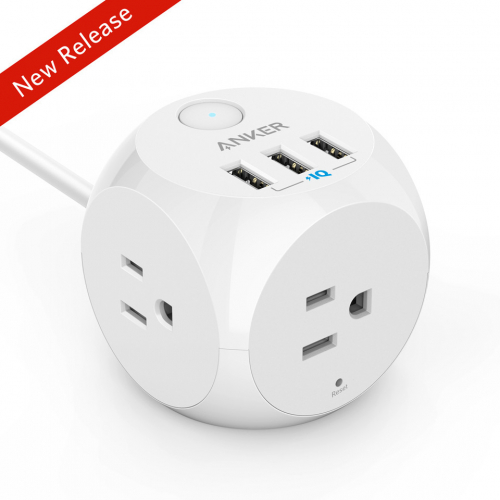 Anker PowerPort Strip 3 with 3 USB Ports – White