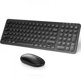 iClever IC-GK15 Combo 2.4G Wireless Keyboard and Mouse – Black [ Included Keyboard Protector ]