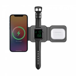 BAZIC GOMAG TRIO, 3IN1 FOLDABLE MAGNETIC WIRELESS CHARGER 15W IPHONE/WATCH/AIRPODS – GREY
