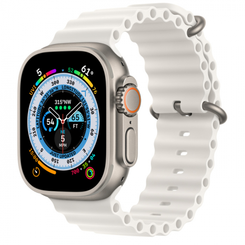 Apple Watch Ultra Titanium  Case White Ocean Band  49mm