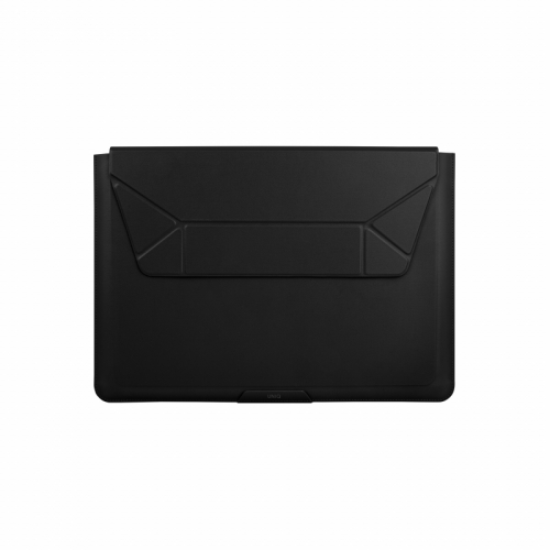 UNIQ OSLO Laptop Sleeve with Foldable Stand Up to 14″ – Black