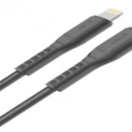 Uniq Flex USB C to Lightning Strain Relief Cable 1.2m – Concrete (Charcoal)