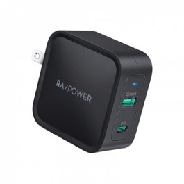 RP-PC133 RAVPower PD Pioneer65W A+C 2 port Wall Charger GaNTech – Black