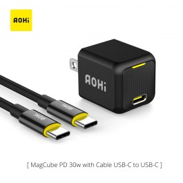 AOHi MagCube PD30W Fast Charge With Cable USB-C to USB-C – Black