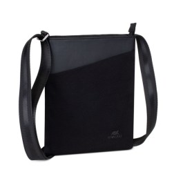 RIVACASE 8509 Black Canvas Crossbody Bag 8″