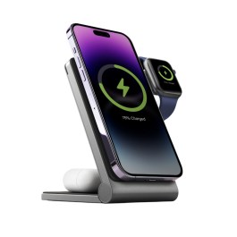 Energea MagTrio 3in1 Foldable Magnetic Fast Wireless Charger – Gunmetal