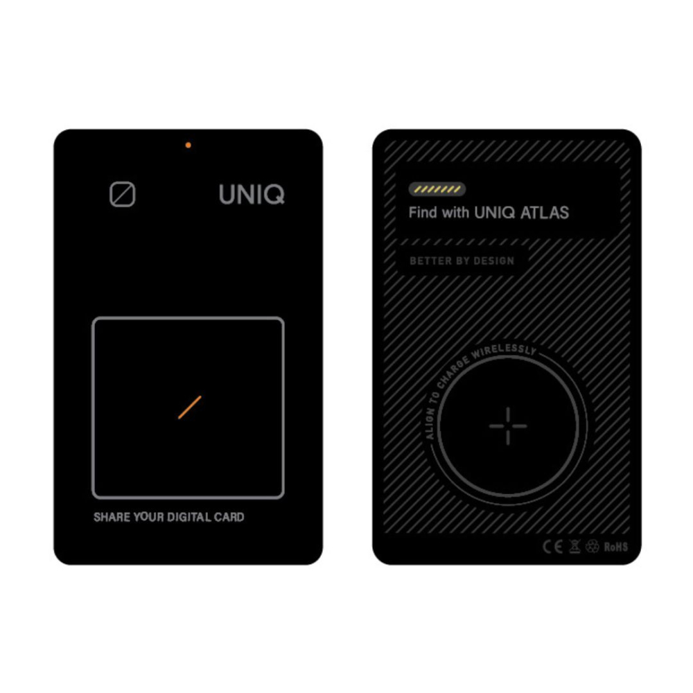 UNIQ Atlas NFC Card Tracker - Find My Compatible, Graphite Digital Business Card