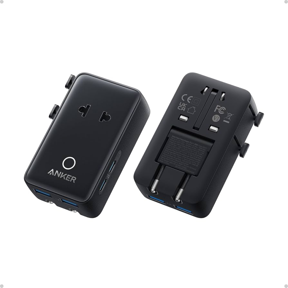 Anker Nano Travel Adapter (5-in-1, 20W, 1-Pack) - Black