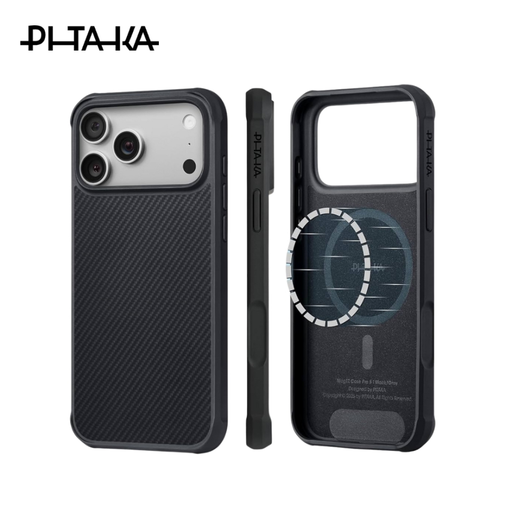 PITAKA Aramid ProGuard Case 17 Pro Max 6.9" - Black/Grey