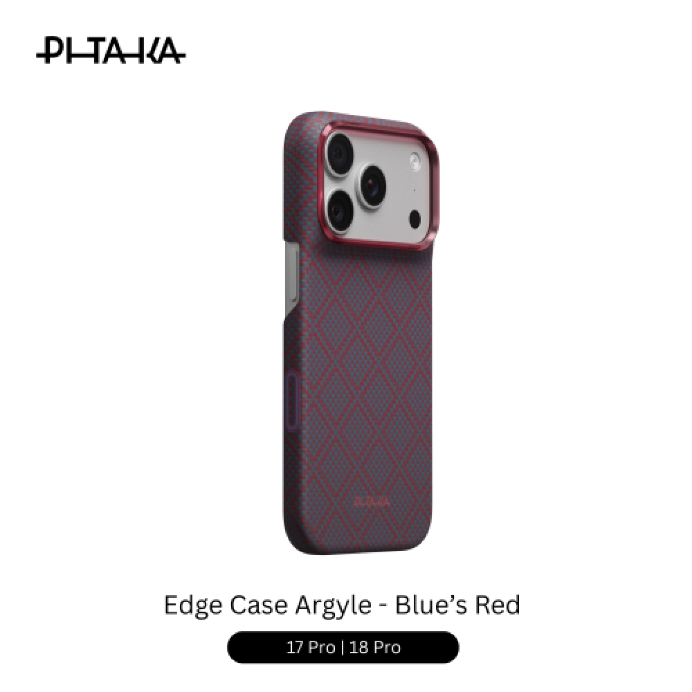 Pitaka Edge Case Argyle 17/18 Pro 6.3" - Blue's Red