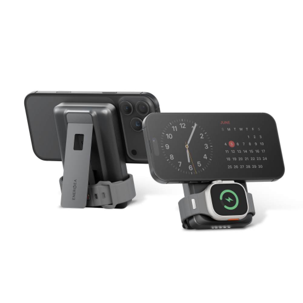 ENERGEA MagPac Pro 35S 10K Semi Solid State Qi2 Power Bank with Build -In Cable and Stand New