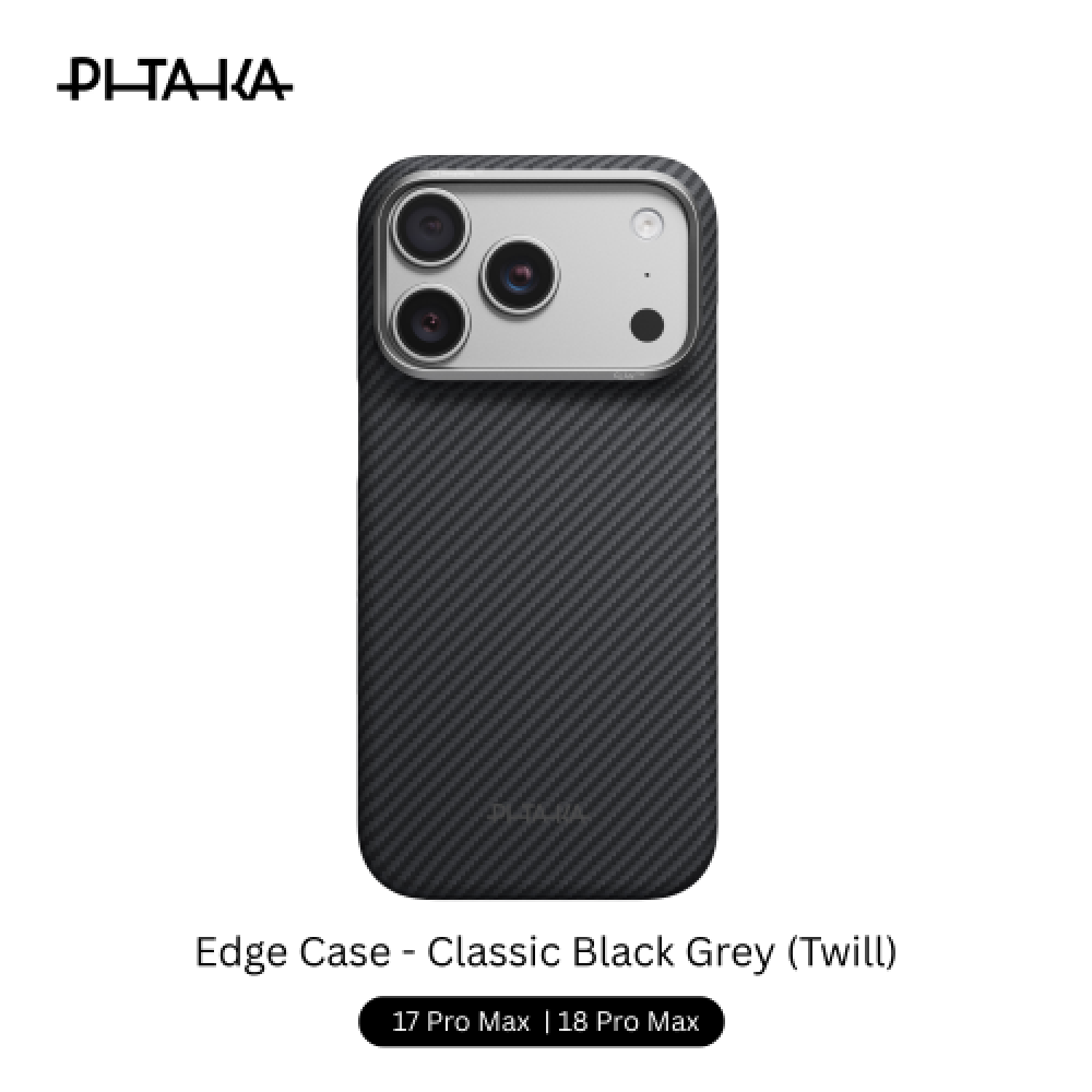 Pitaka Edge Case 17/18 Pro Max 6.9" - Classic Black Grey (Twill)