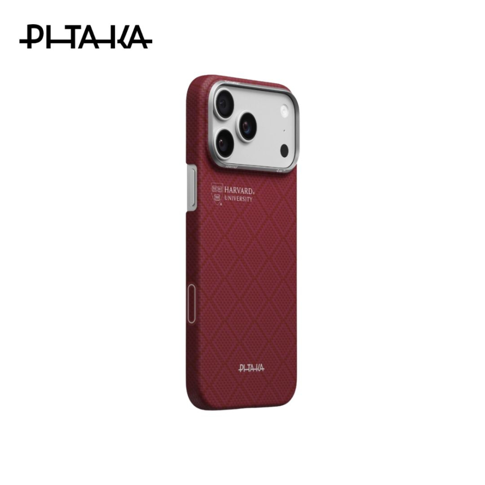 Pitaka x Harvard University Edge Case iPhone 17 Pro 6.3" - Harvard Crimson (PitaTap™)