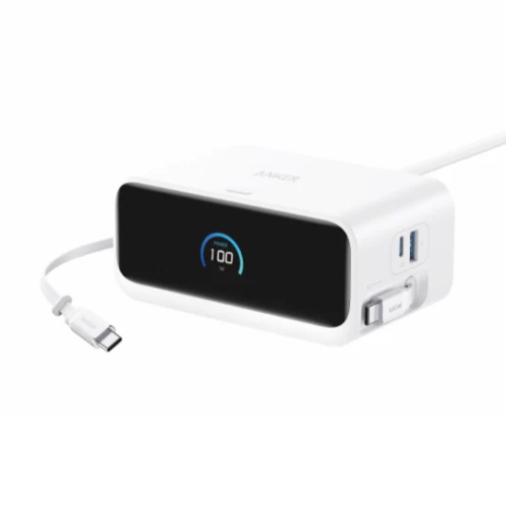 Anker Charging Station 7-in-1 100W with 2 USB-C Cable Build-in - White