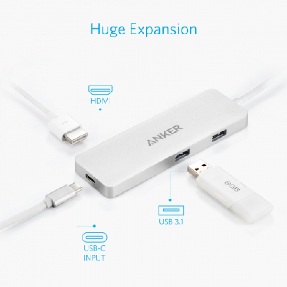 USBC Hub with HDMI and Power Delivery UN Silver with Offline Packaging V2