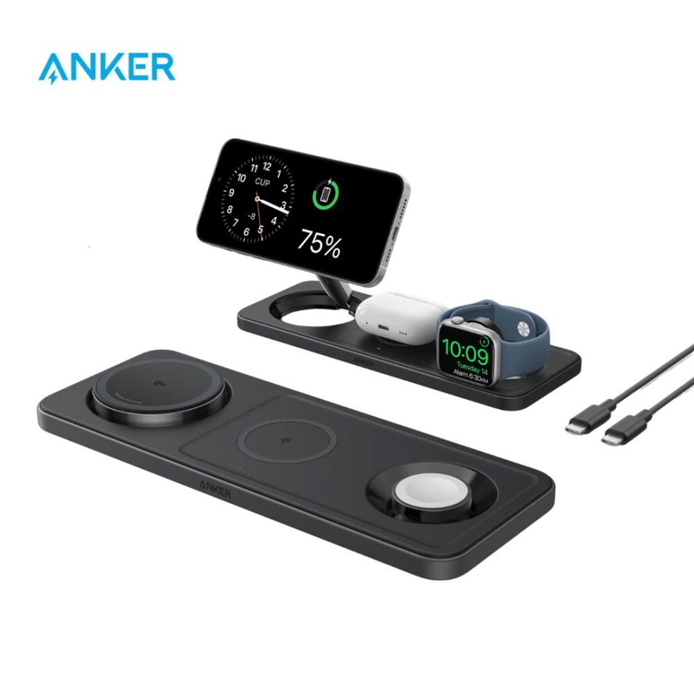 Anker MagGo Qi2 Wireless Charging Station 3-in-1