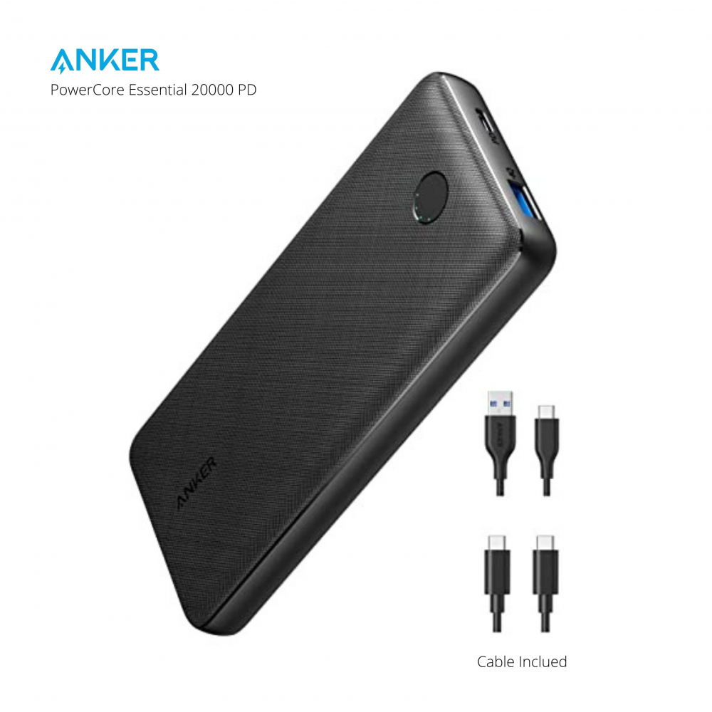 Anker PowerCore Essential 20000 PD20w - Black [ 2 Cable included ]