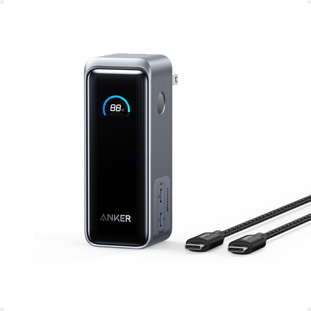 Anker Prime Power Bank 9600mAh,Built-in AC Plug 65W, Supports PD 3.0 and PPS