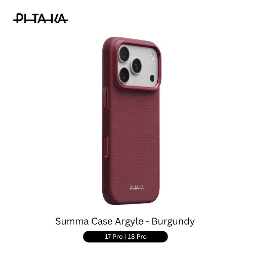 Pitaka Summa Case Argyle 17/18 Pro 6.3" - Burgundy