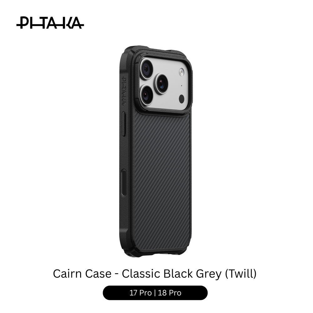 Pitaka Cairn Case 17/18 Pro 6.3" - Classic Black Grey (Twill)