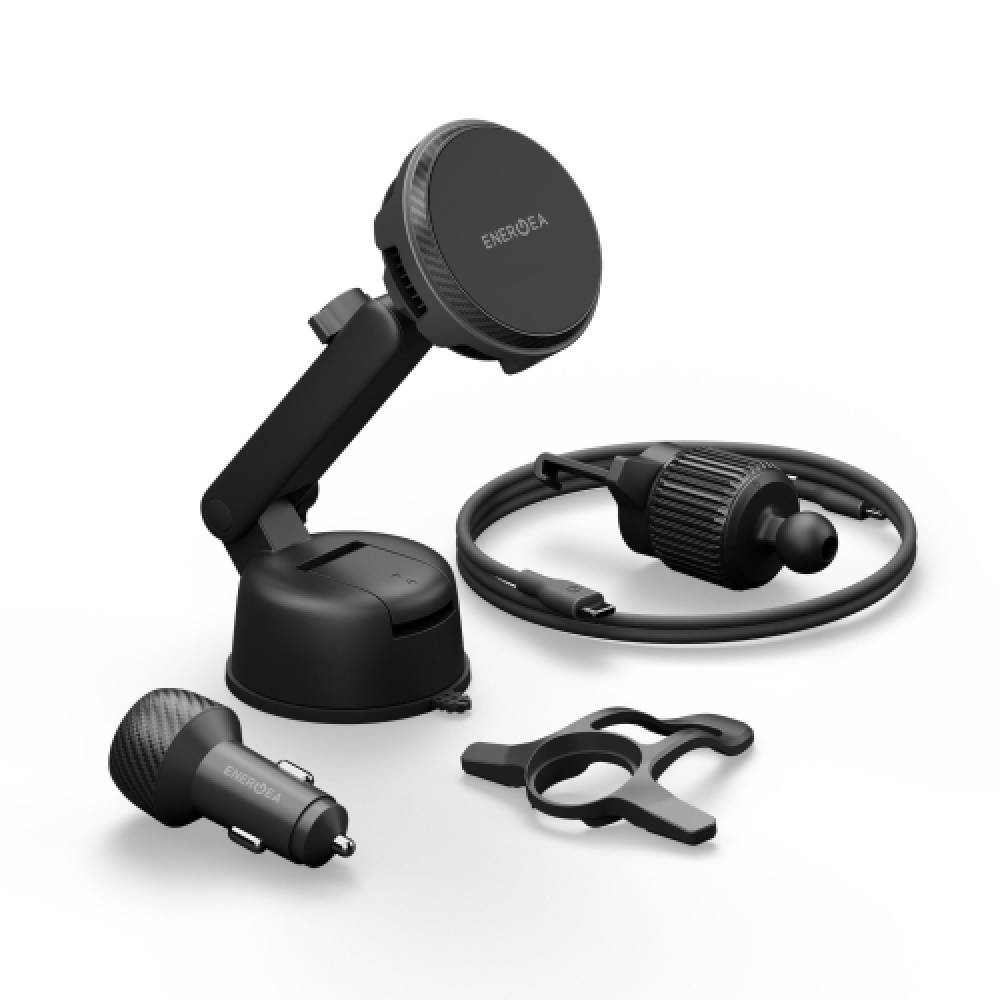 Energea MAGARCTIC Drive Qi2.2 Wireless Car Charger 25w WindScreen/Airvent with 45W Charger - Gunmetal