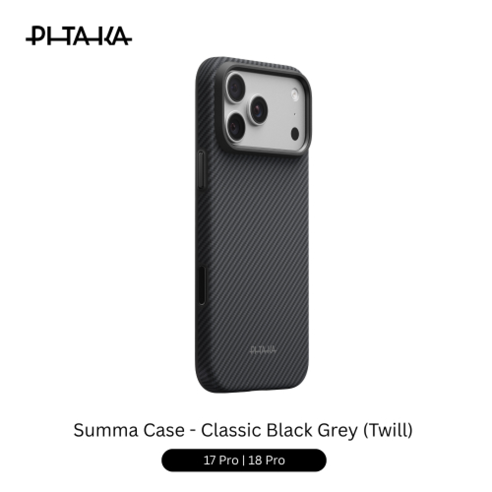 Pitaka Summa Case 17/18 Pro Max 6.9" - Classic Black Grey (Twill)