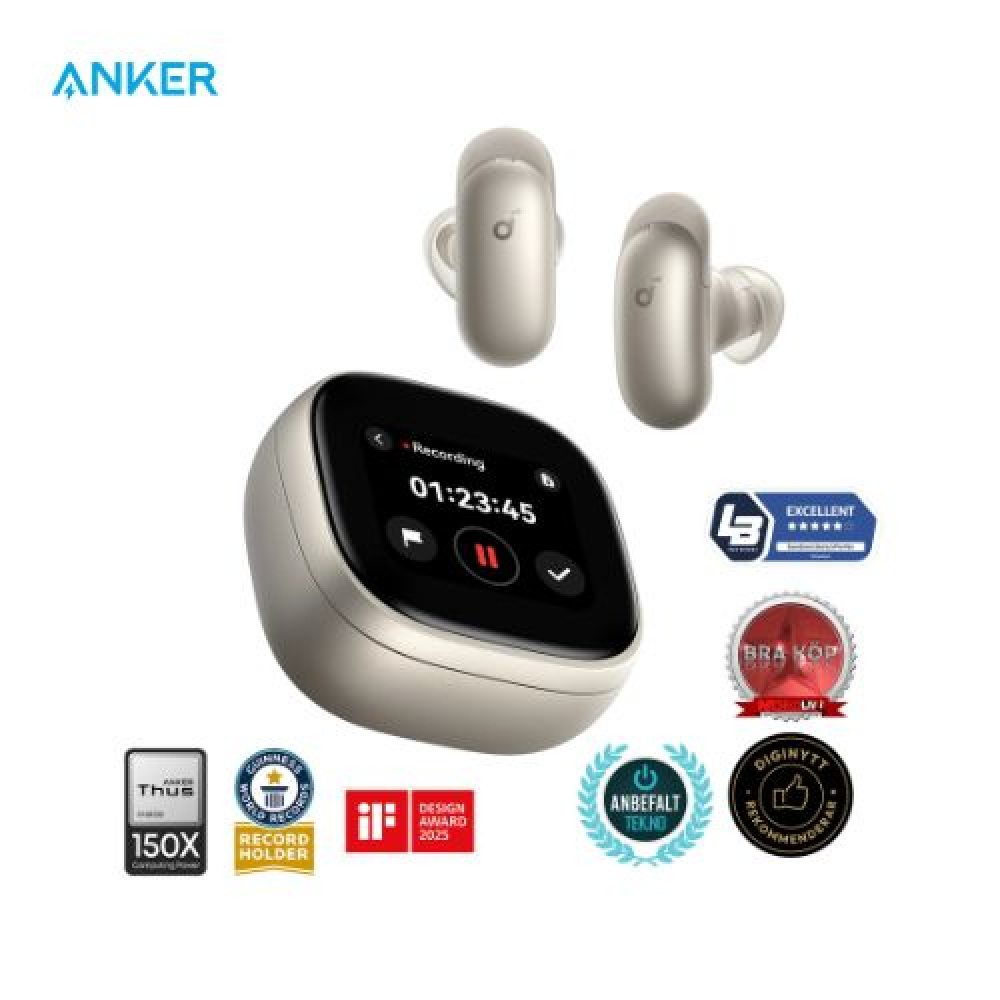 SoundCore Liberty 5 Pro Max | Earbuds with AI Note-Taker Smart Case - Gold