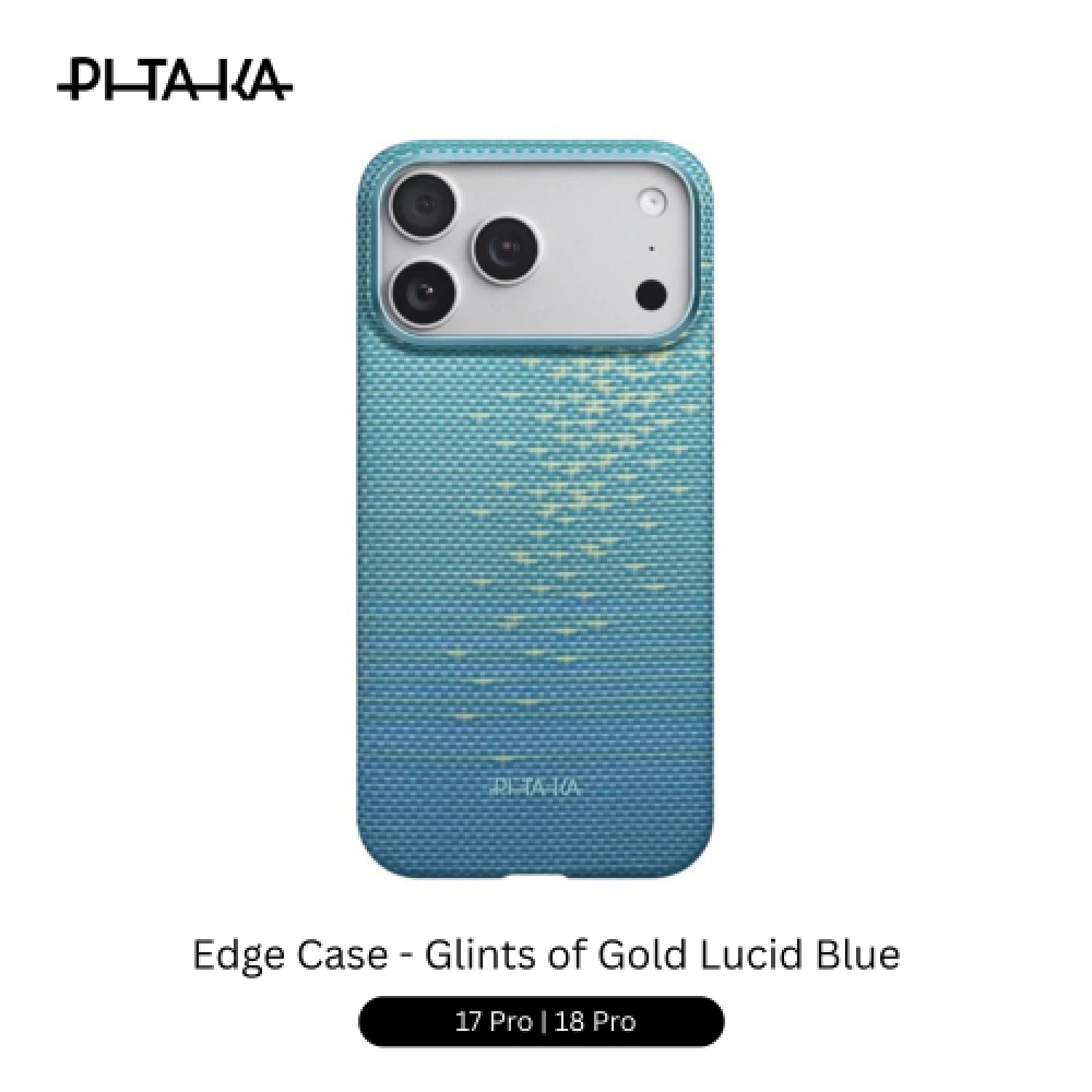 Pitaka Edge Case 17/18 Pro 6.3" - Glints of Gold Lucid Blue