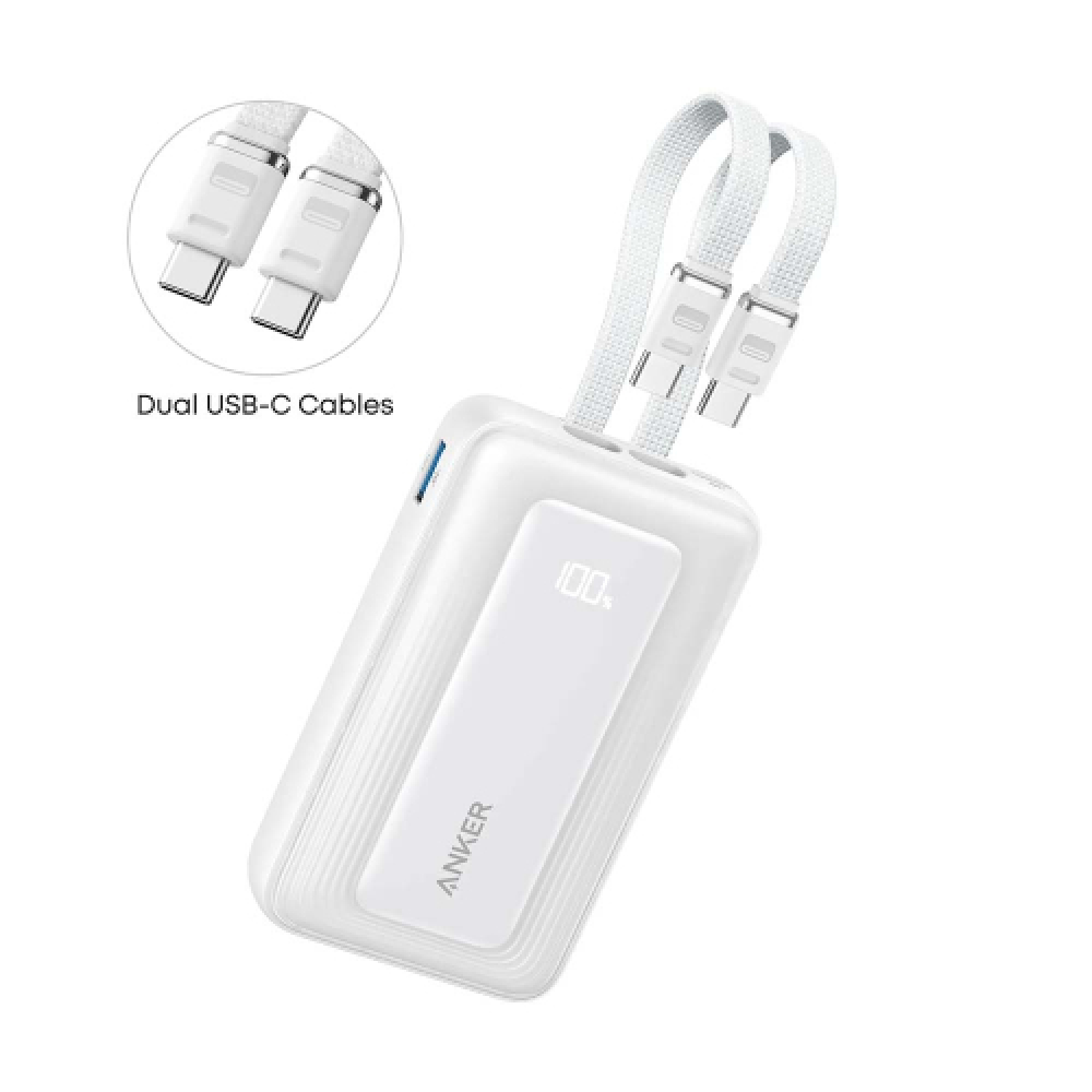 Anker Zolo Power Bank 10000mAh 35W Built-In Dual Type-C - White