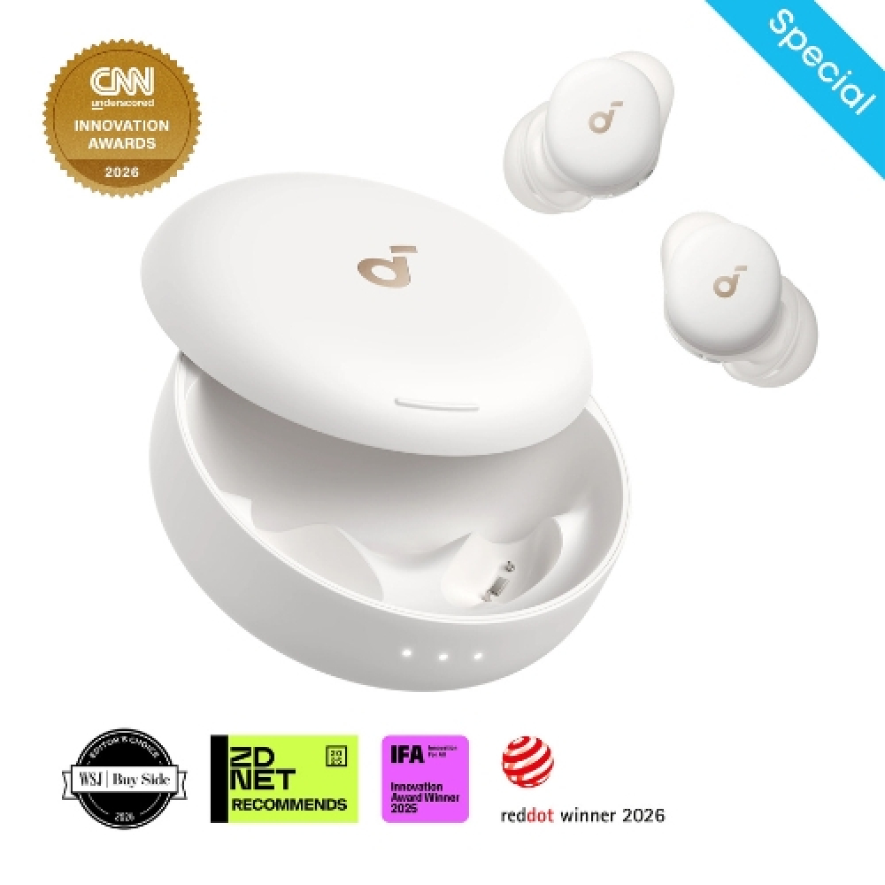 Soundcore Sleep A30 | The World's First Sleep Earbuds with a Triple Noise Reduction System - White