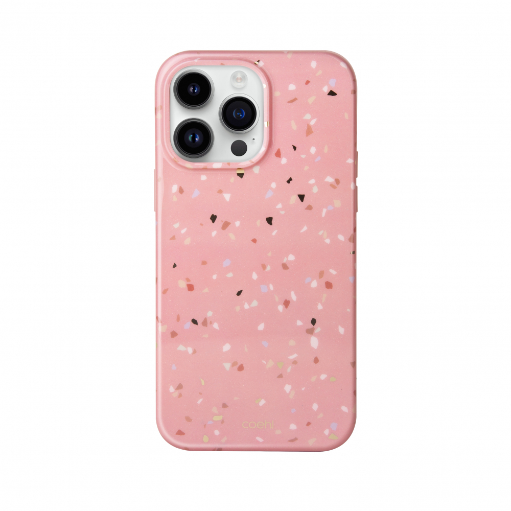 Uniq Coehl iPhone 14 Pro Max 6.7” Terrazzo - Coral Pink
