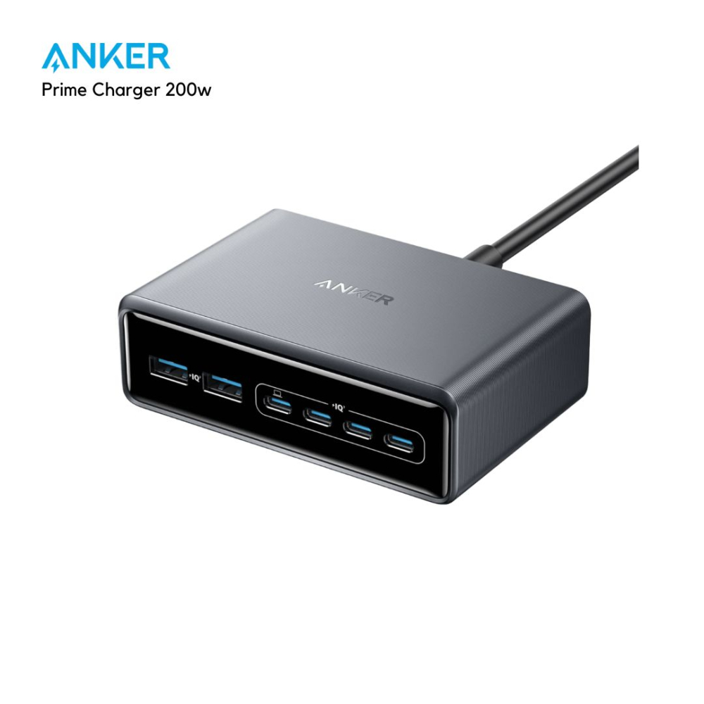 Anker Prime Charger ( 200W, 6 Ports, GaN )