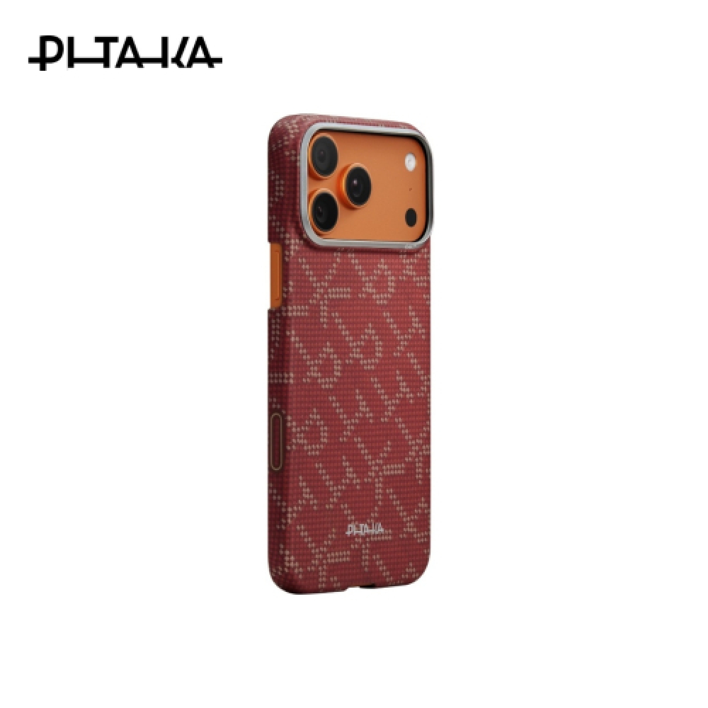 Pitaka Ultra-Slim Case iPhone 17 Pro Max 6.9" - Monogram-Gold/Red