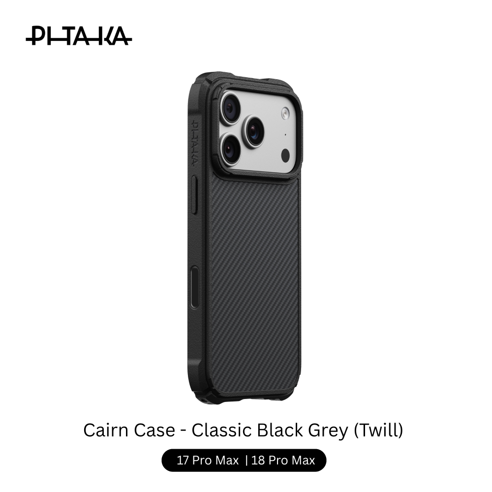 Pitaka Cairn Case 17/18 Pro Max 6.9" - Classic Black Grey (Twill)
